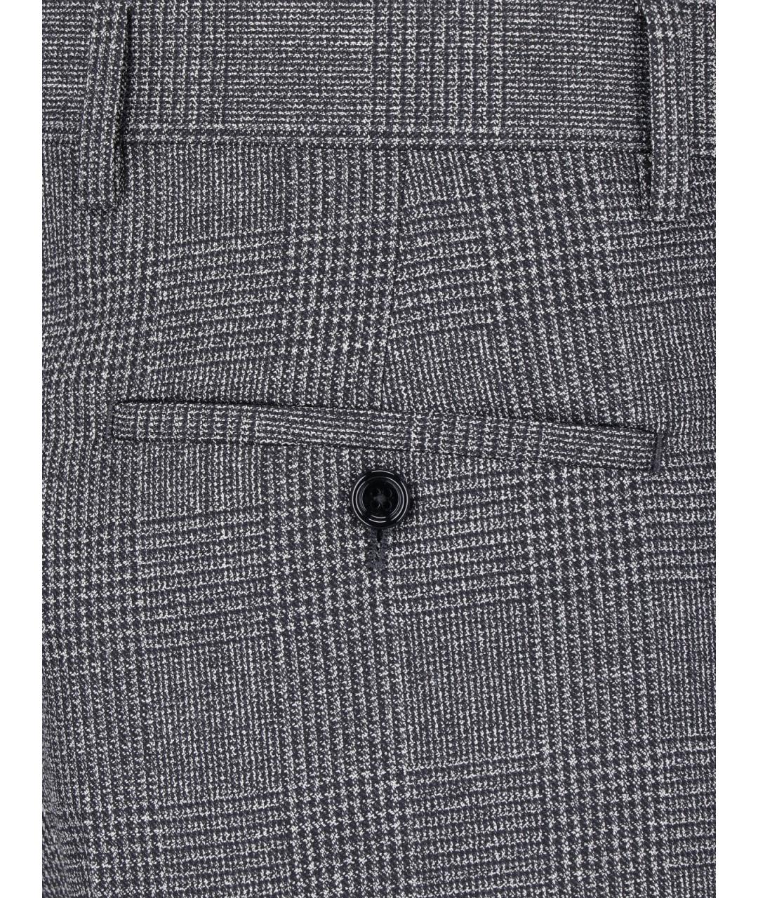 LARDINI Серые шерстяные повседневные брюки, фото 5