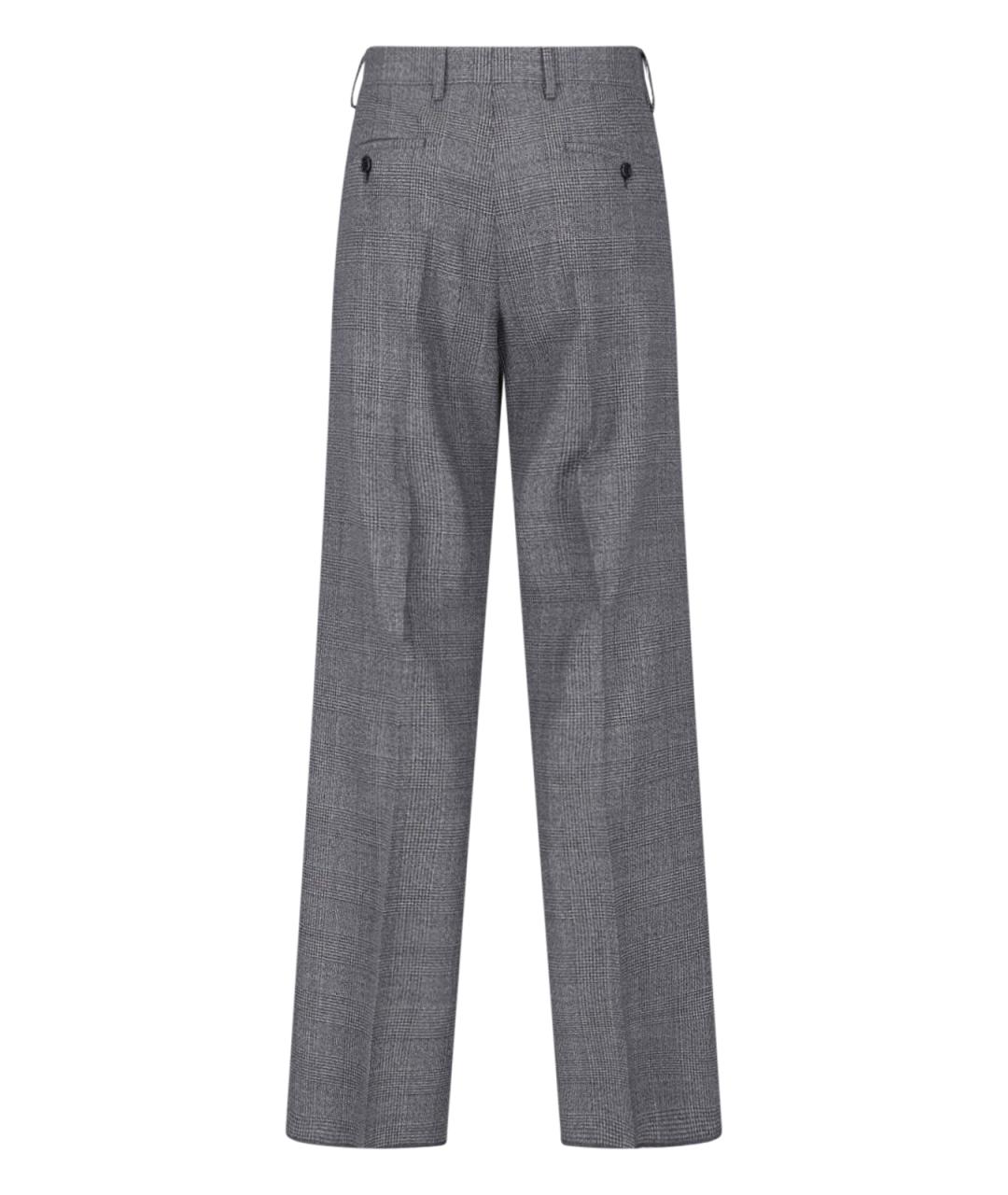 LARDINI Серые шерстяные повседневные брюки, фото 2