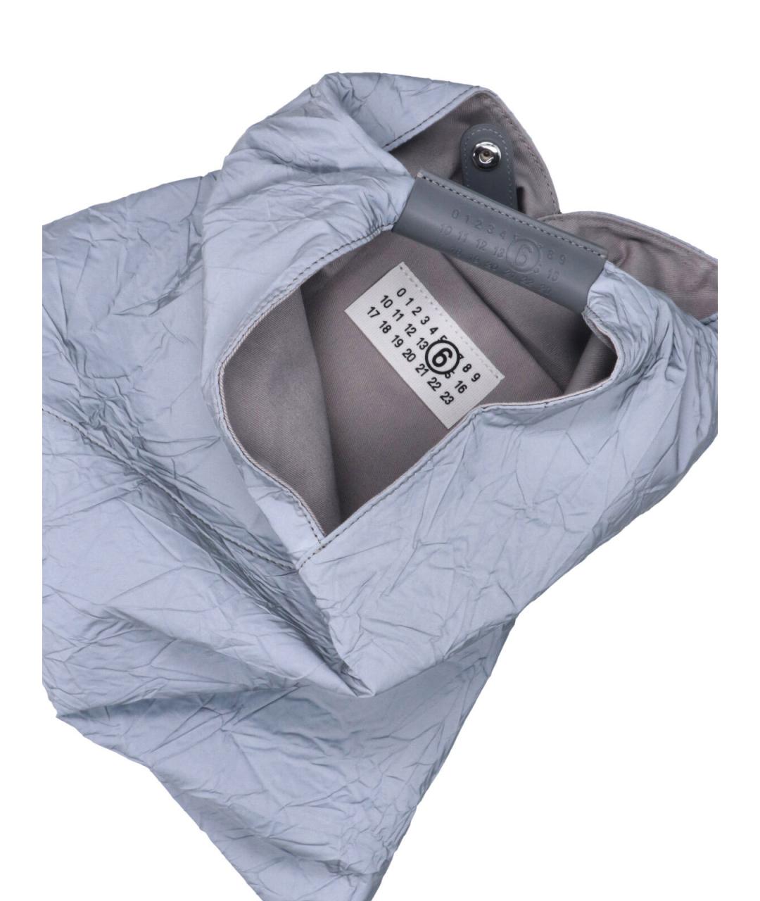 MM6 MAISON MARGIELA Голубая кожаная сумка тоут, фото 4