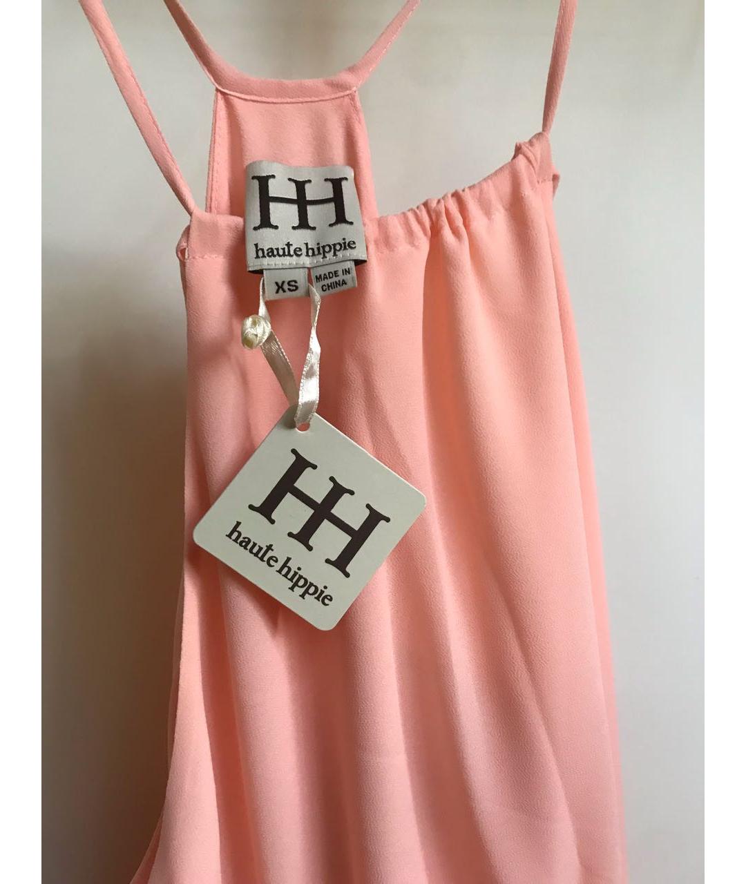 HAUTE HIPPIE Розовое шифоновое коктейльное платье, фото 4