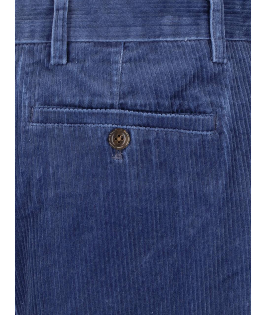 PAUL SMITH Синие хлопковые повседневные брюки, фото 4