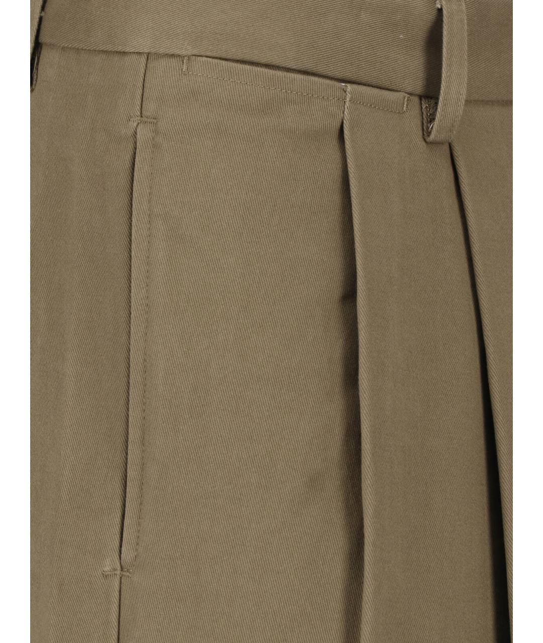 PAUL SMITH Хаки хлопковые повседневные брюки, фото 4