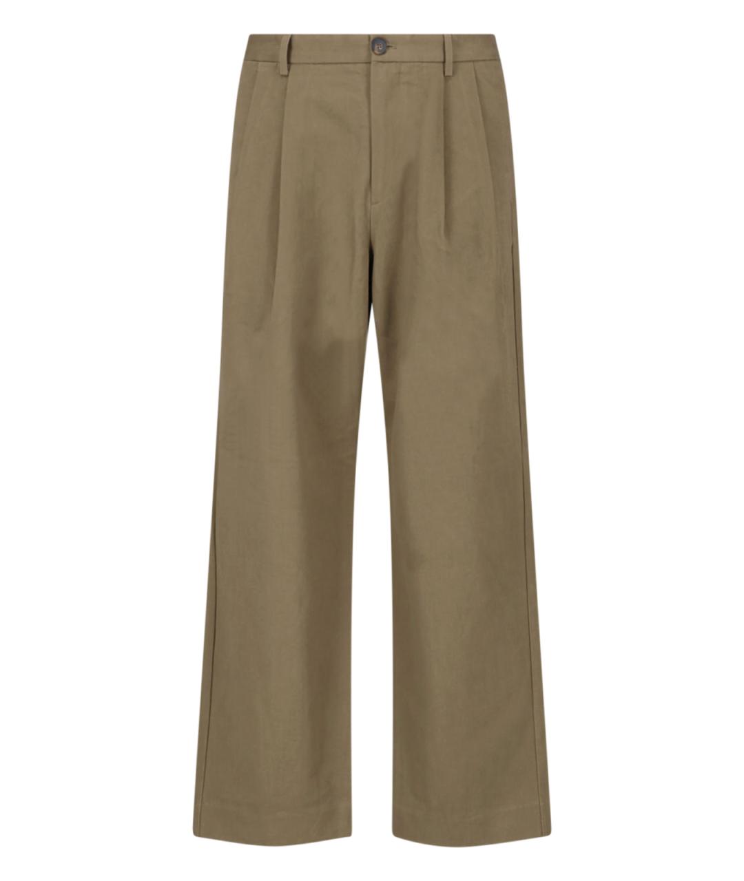 PAUL SMITH Хаки хлопковые повседневные брюки, фото 1