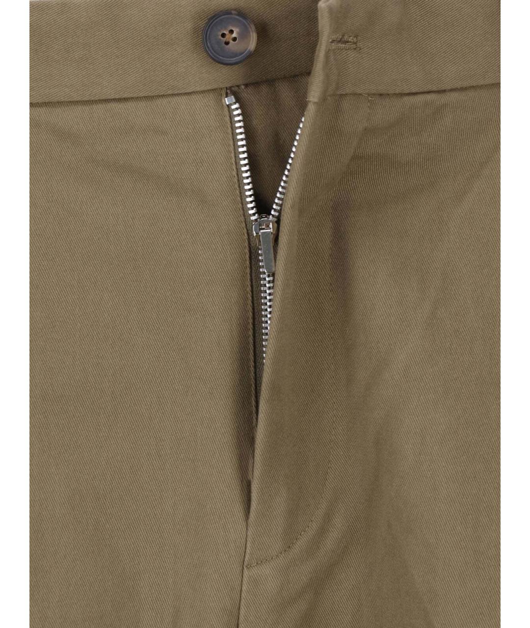 PAUL SMITH Хаки хлопковые повседневные брюки, фото 5