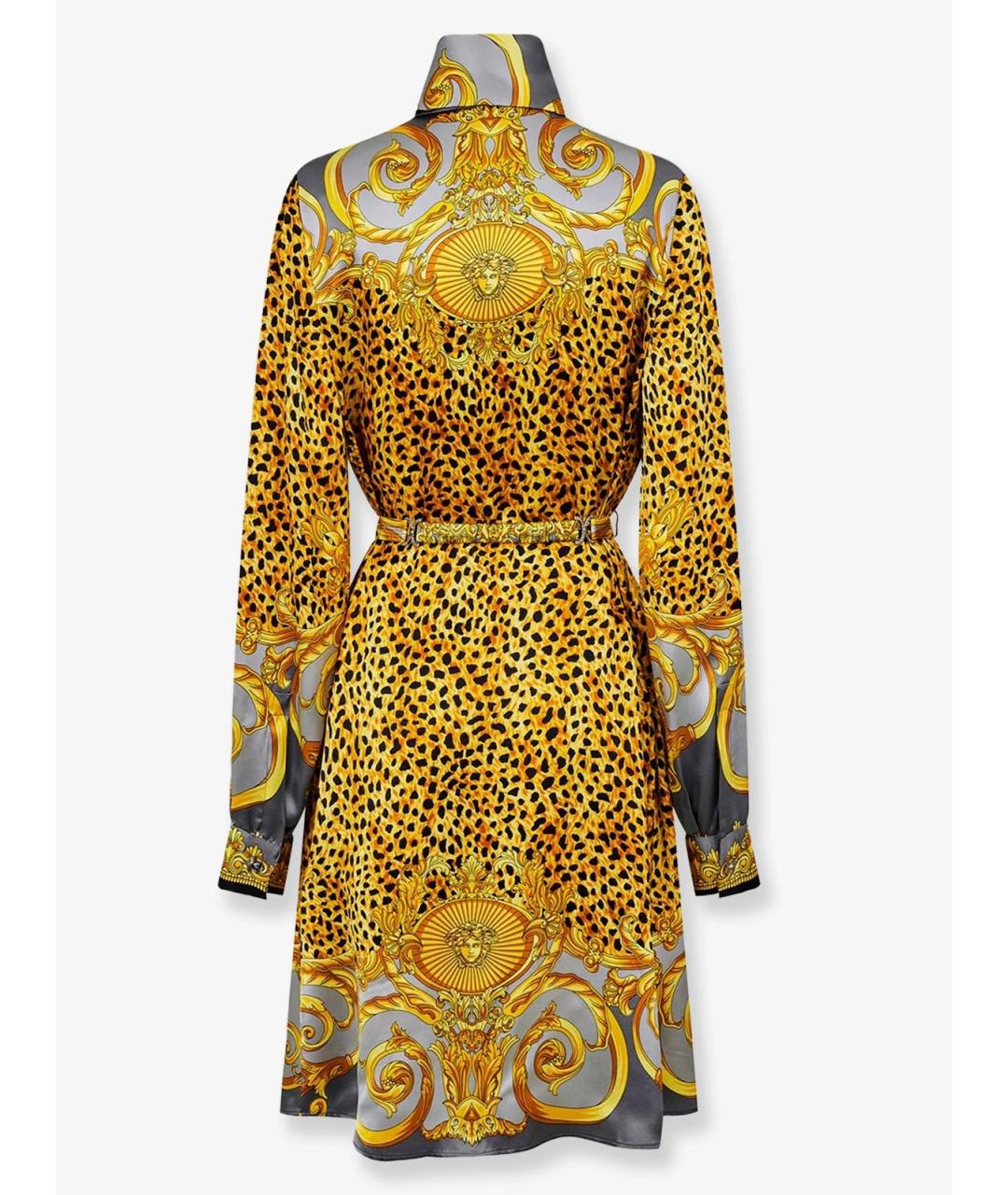 VERSACE Серое шелковое коктейльное платье, фото 6