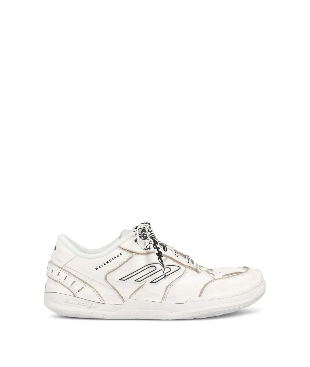 BALENCIAGA Белые кожаные кроссовки, фото 1