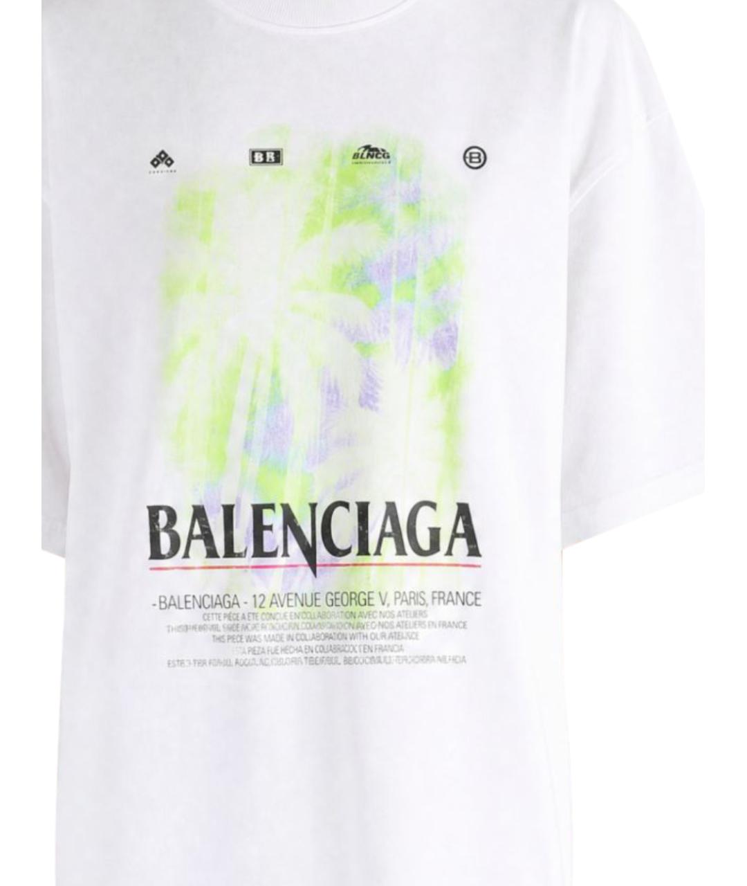 BALENCIAGA Белая хлопковая футболка, фото 2