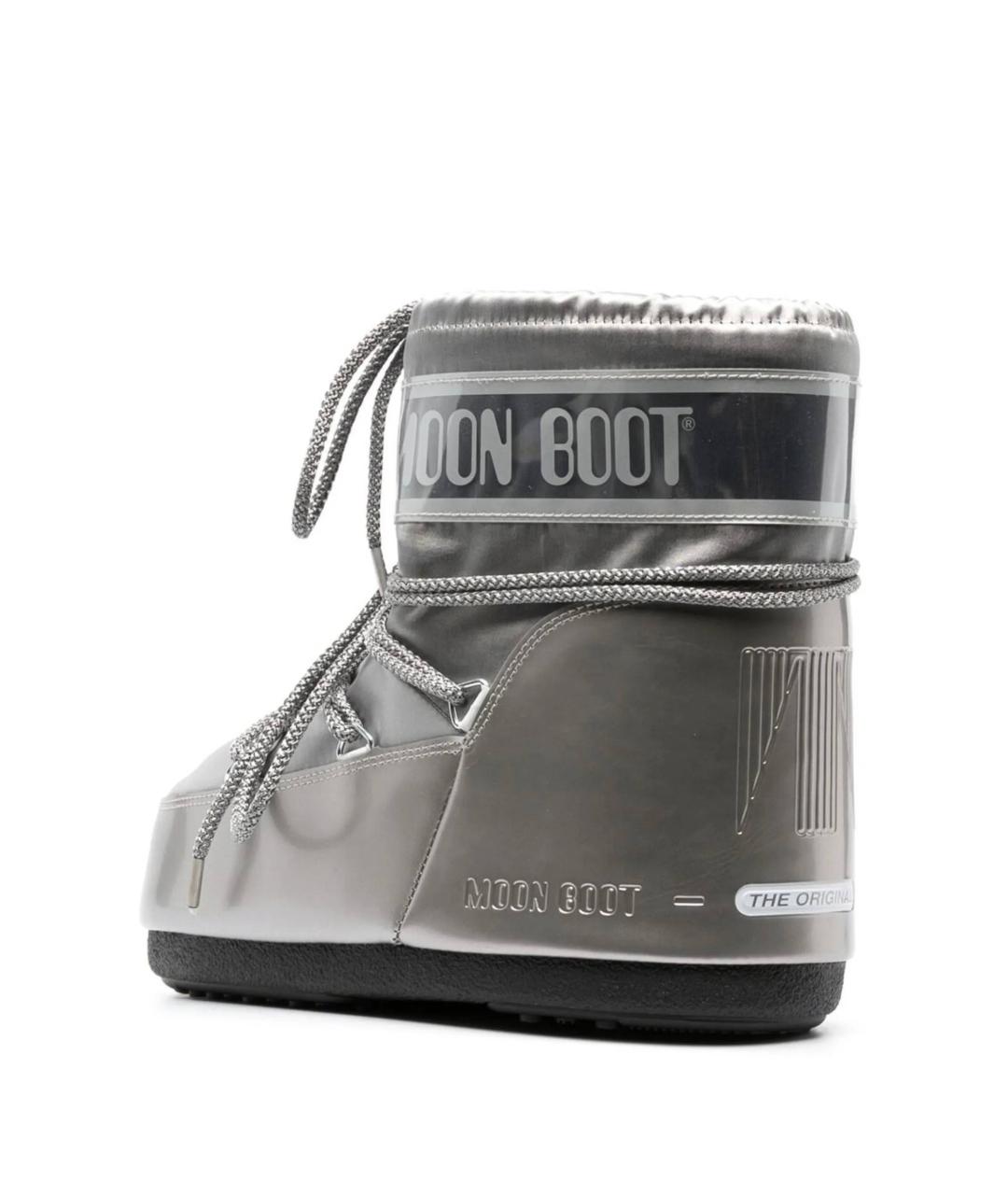 MOON BOOT Серебряные синтетические сапоги, фото 3