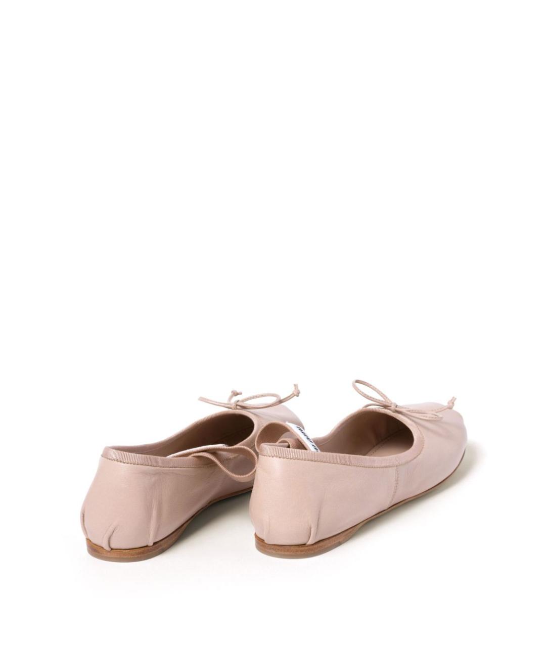 MIU MIU Розовые кожаные балетки, фото 2