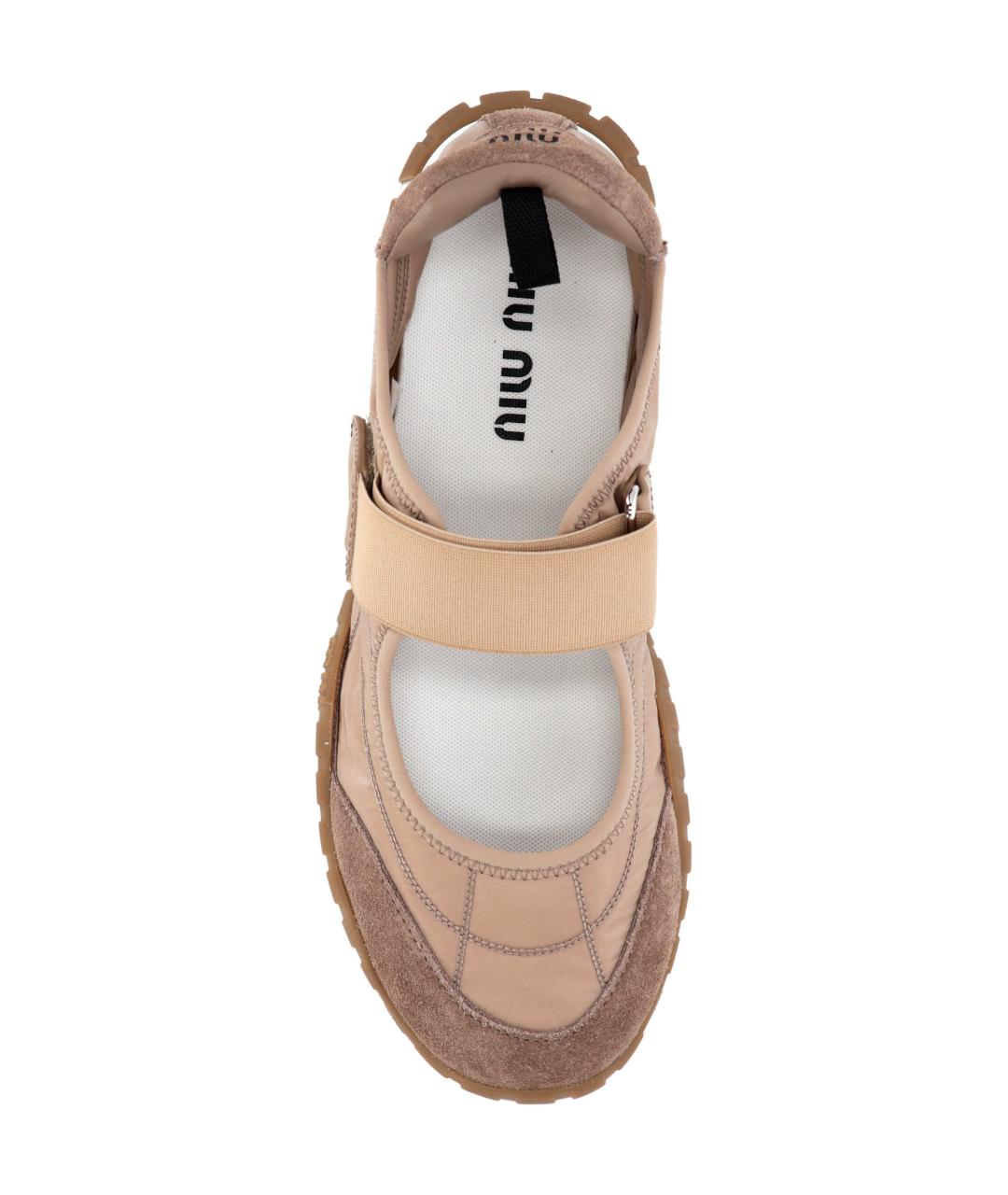 MIU MIU Розовые текстильные балетки, фото 4