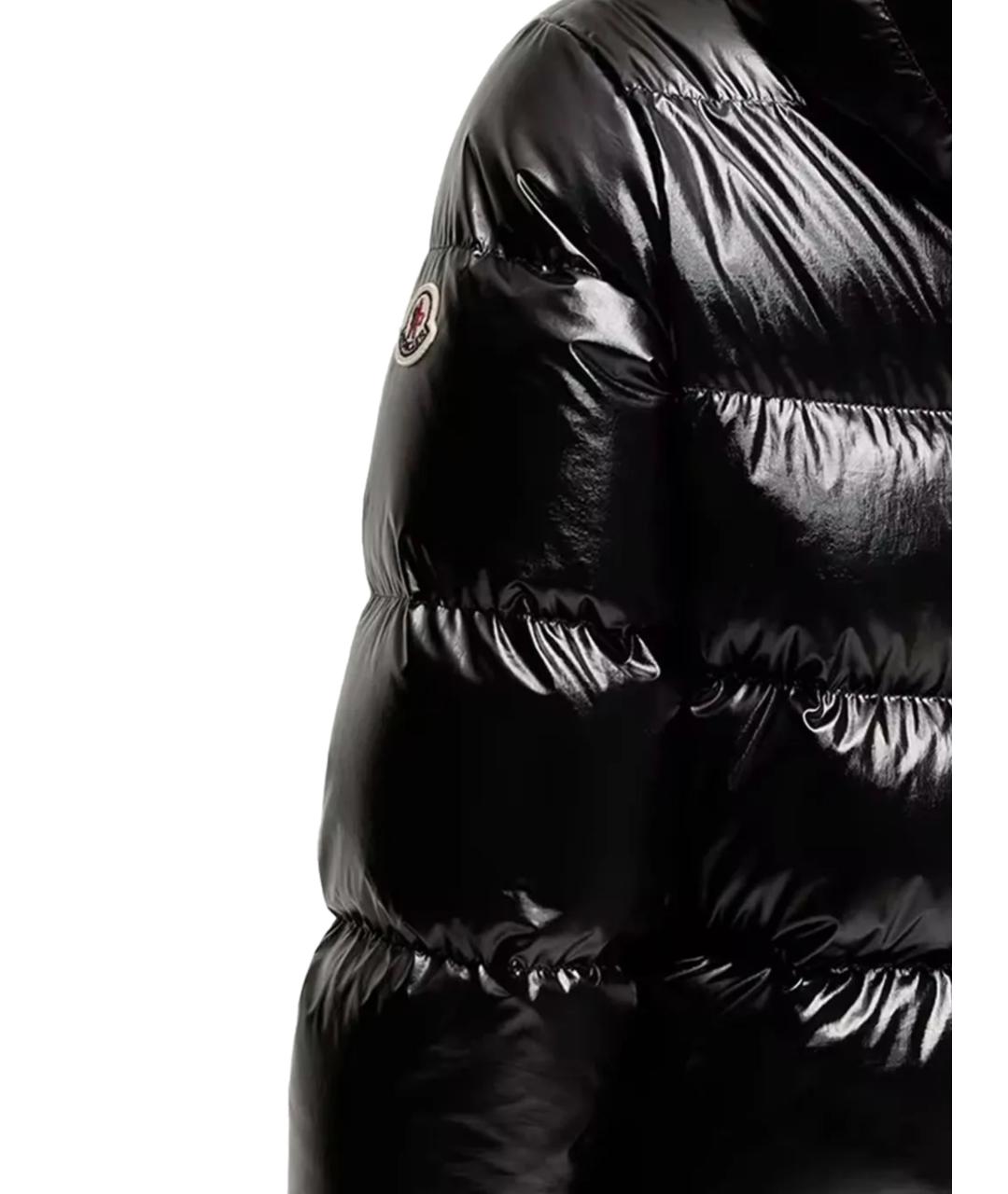 MONCLER Черный синтетический пуховик, фото 4