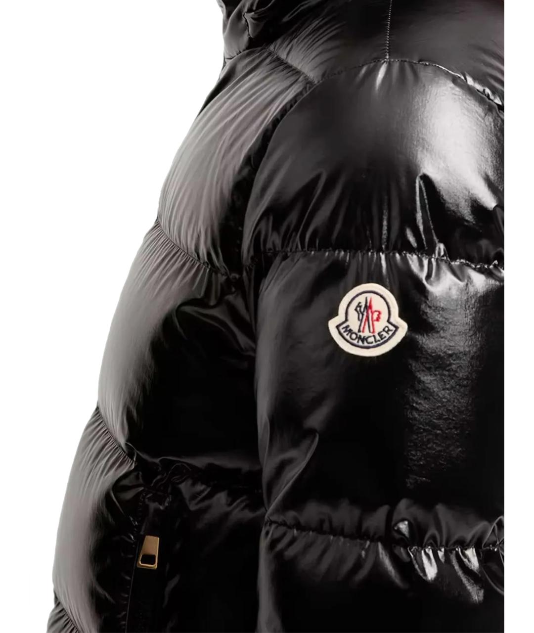 MONCLER Черный синтетический пуховик, фото 3