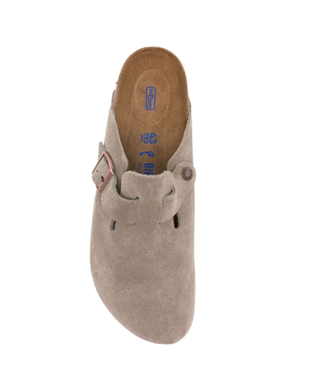 BIRKENSTOCK Бежевые замшевые сабо, фото 4