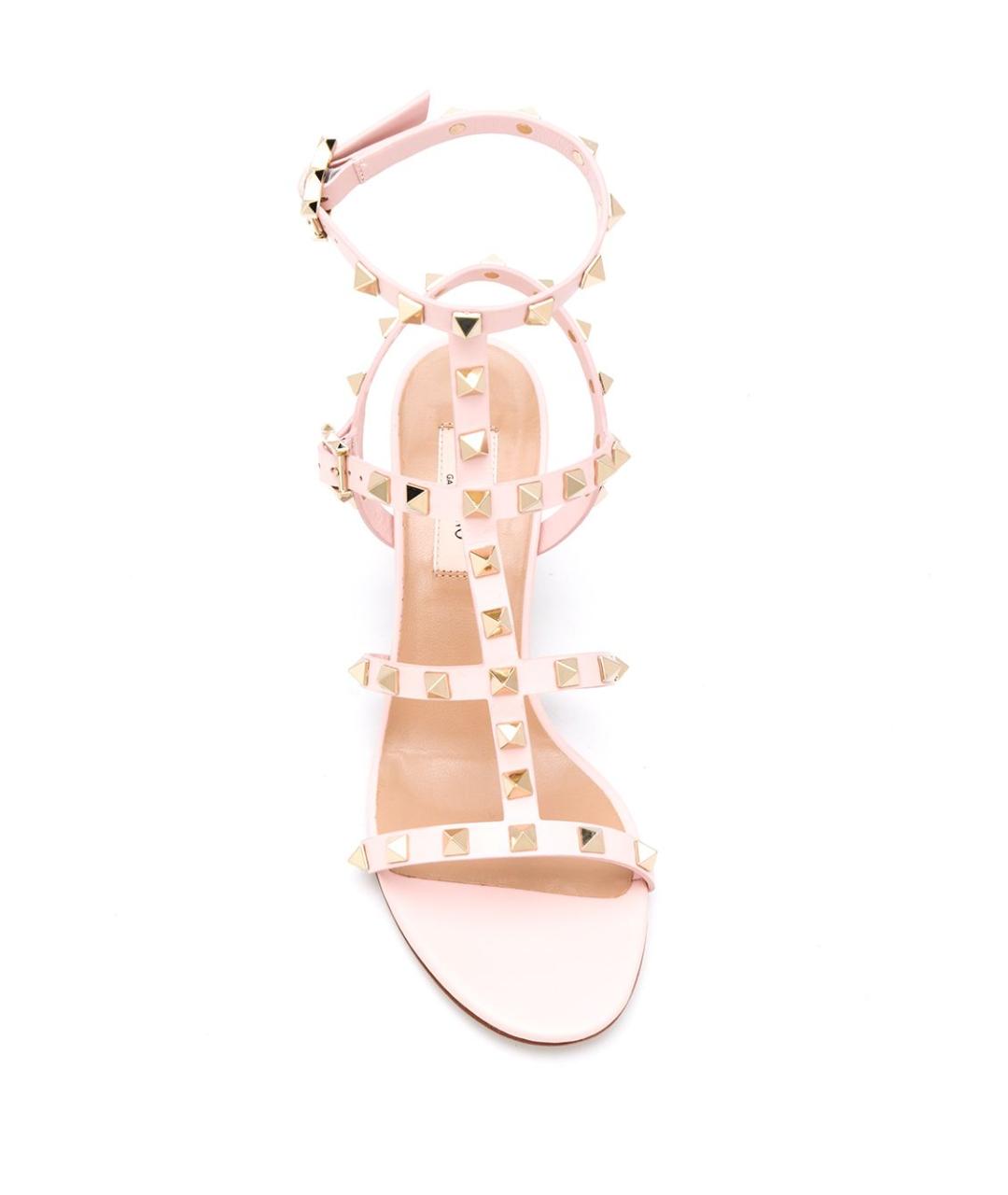 VALENTINO Розовые кожаные босоножки, фото 4