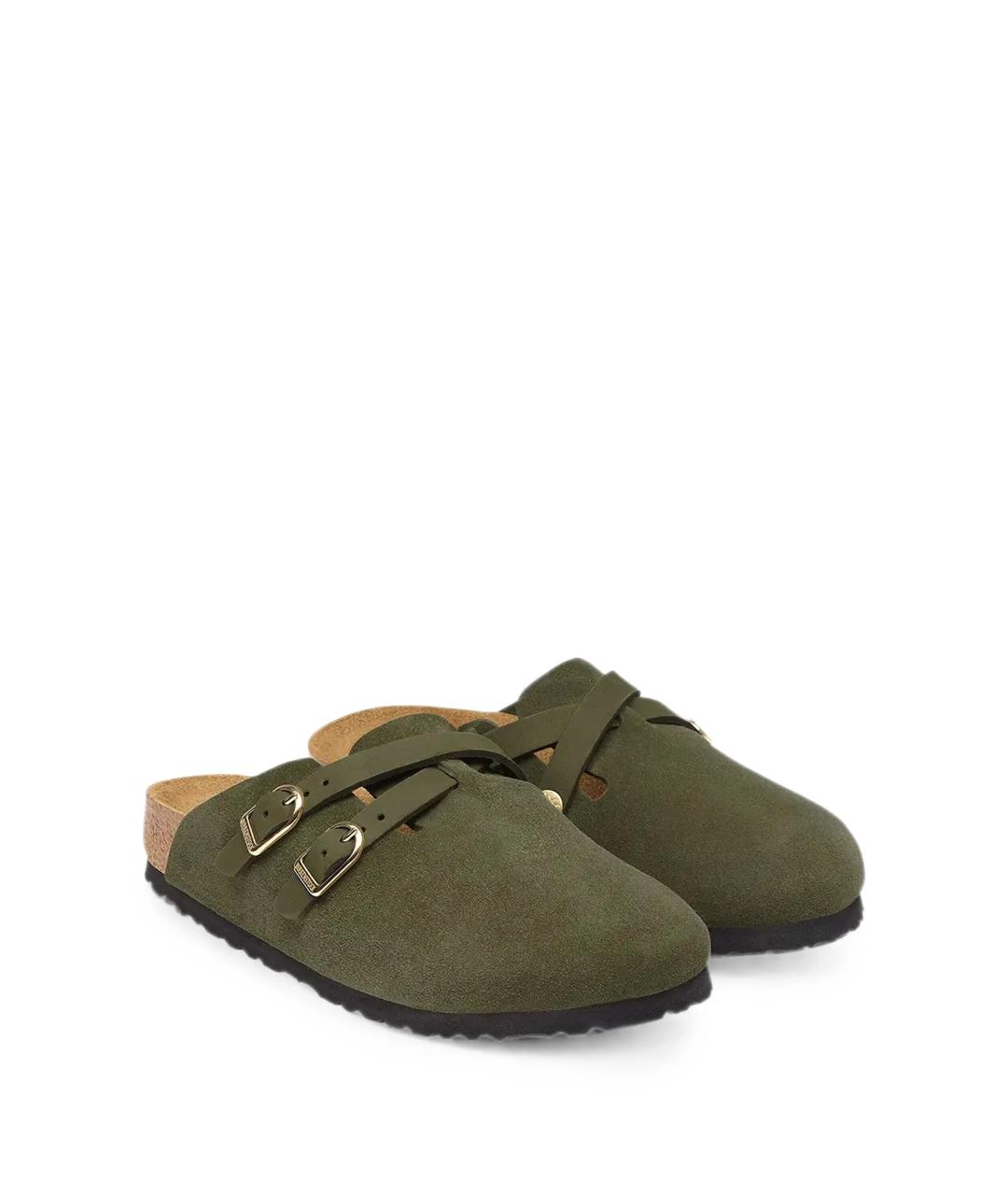 BIRKENSTOCK Зеленые замшевые сабо, фото 3