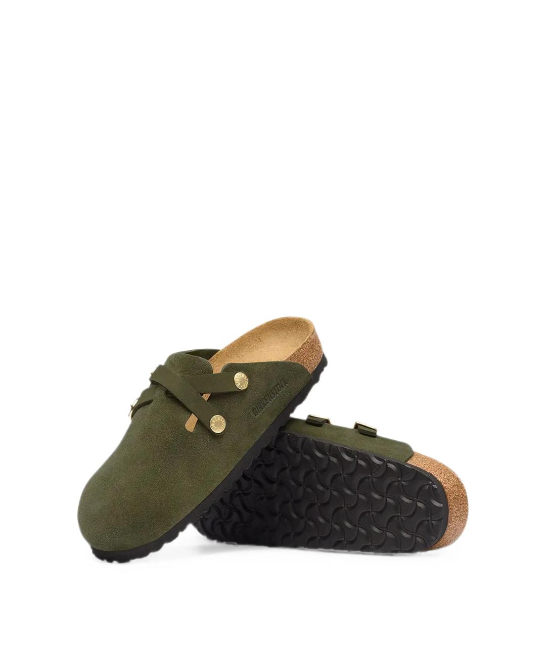 BIRKENSTOCK Зеленые замшевые сабо, фото 5