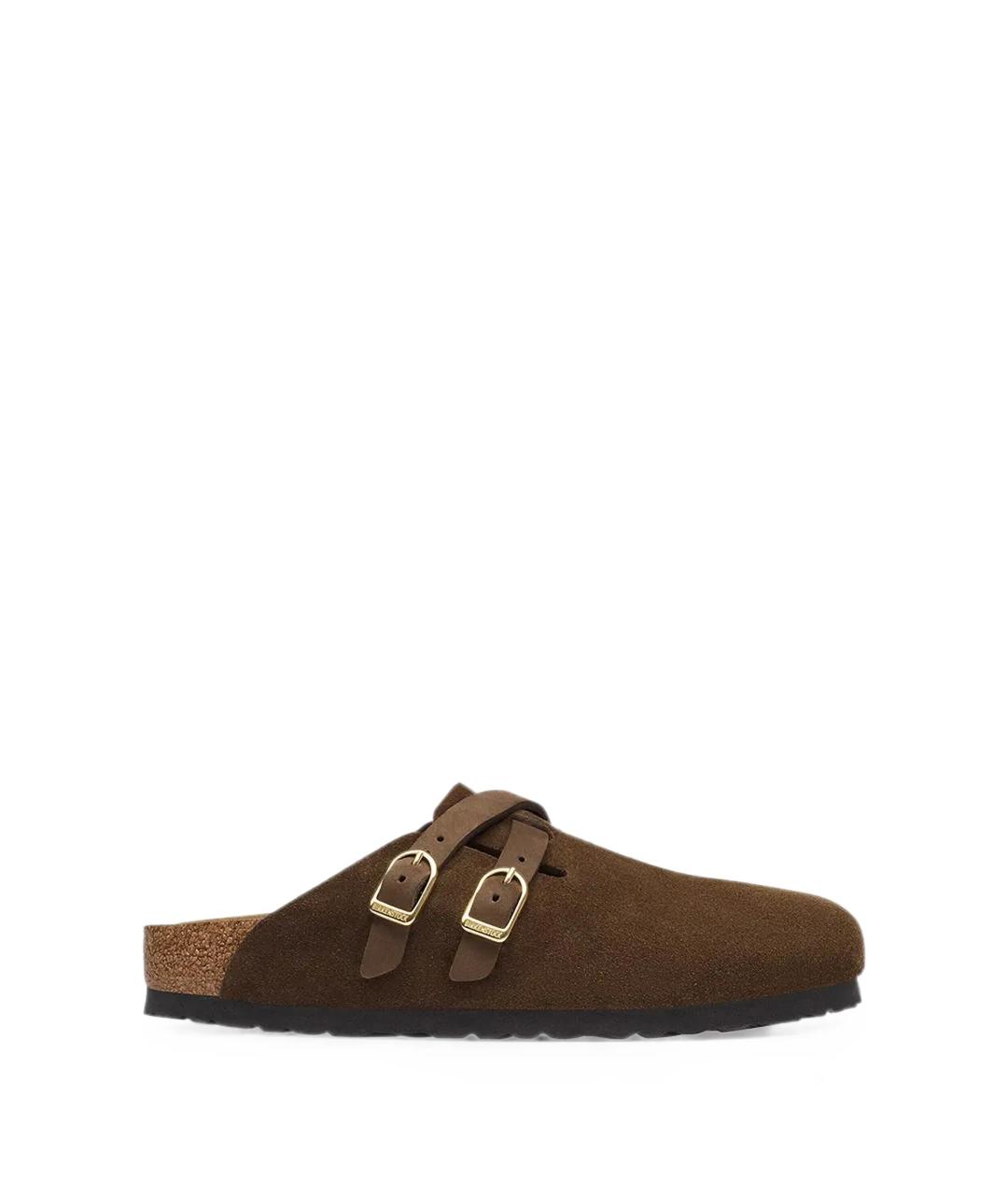 BIRKENSTOCK Коричневые замшевые мюли, фото 1