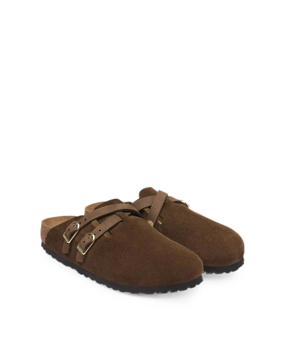 BIRKENSTOCK Коричневые замшевые мюли, фото 3