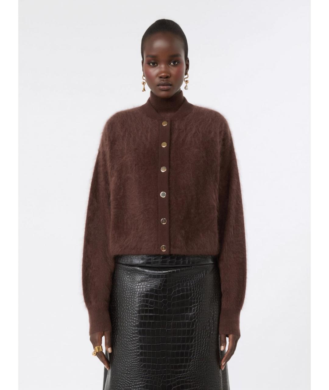 SPORTMAX Коричневый кашемировый кардиган, фото 3