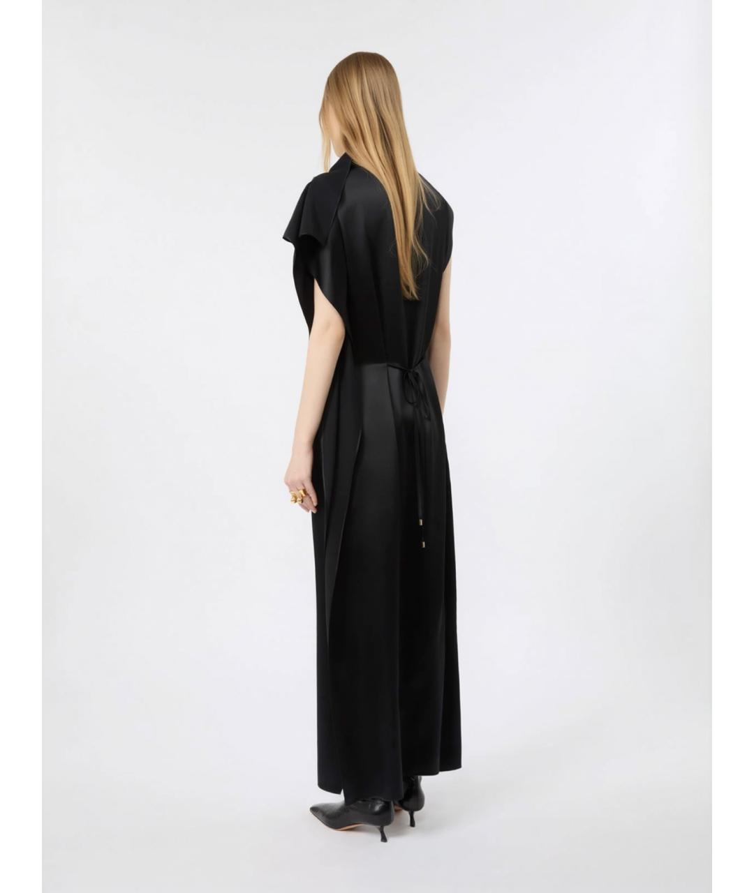 SPORTMAX Черное шелковое вечернее платье, фото 4