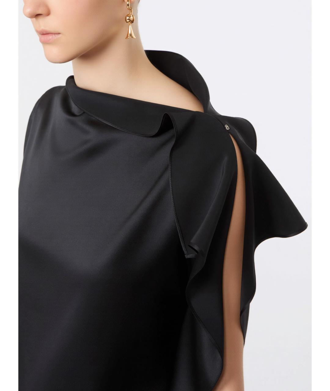SPORTMAX Черное шелковое вечернее платье, фото 5