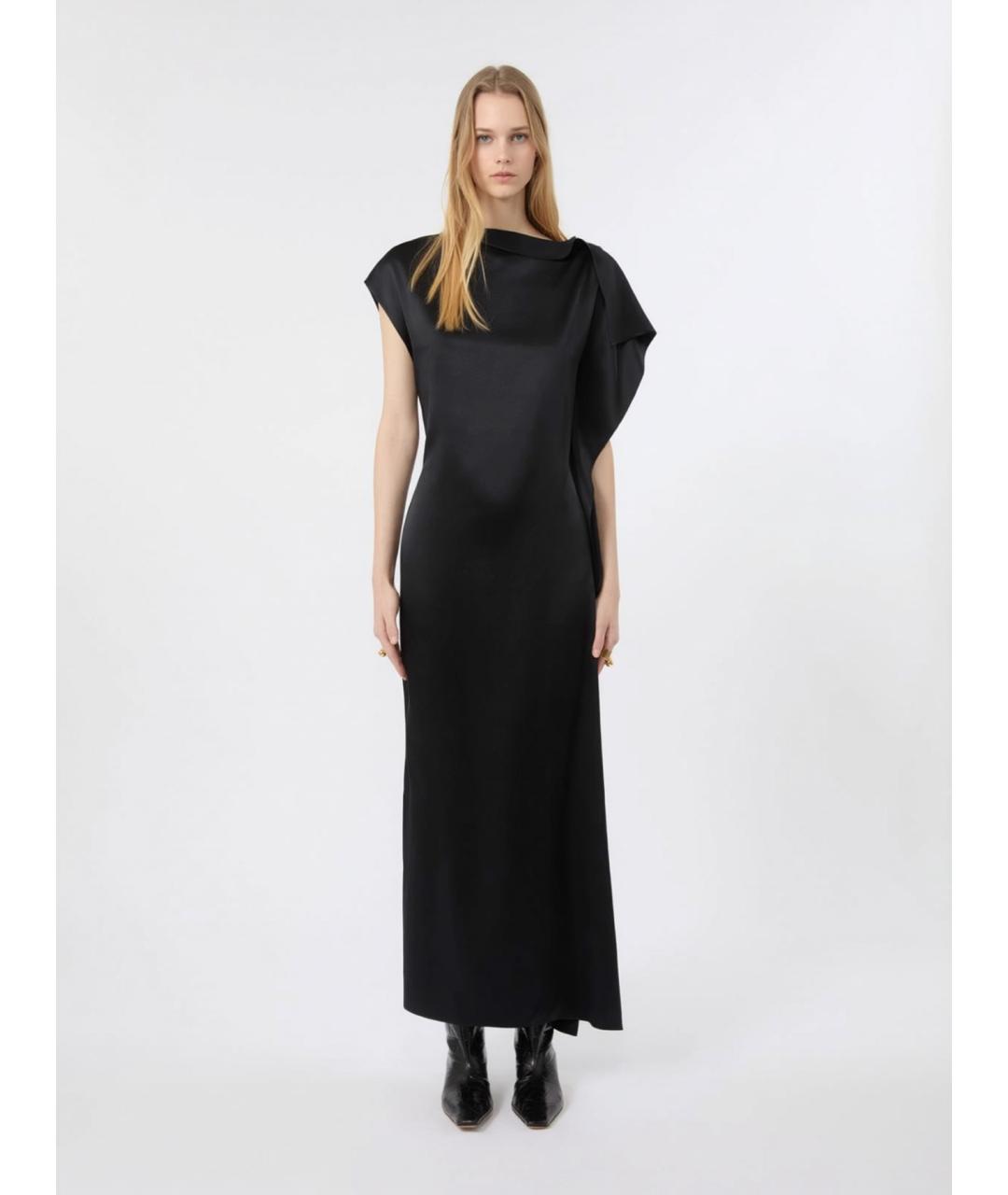SPORTMAX Черное шелковое вечернее платье, фото 3