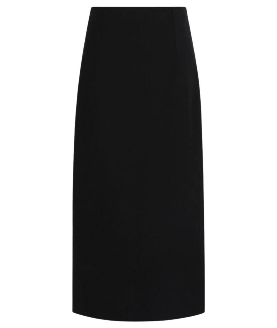 SPORTMAX Черная шерстяная юбка миди, фото 1