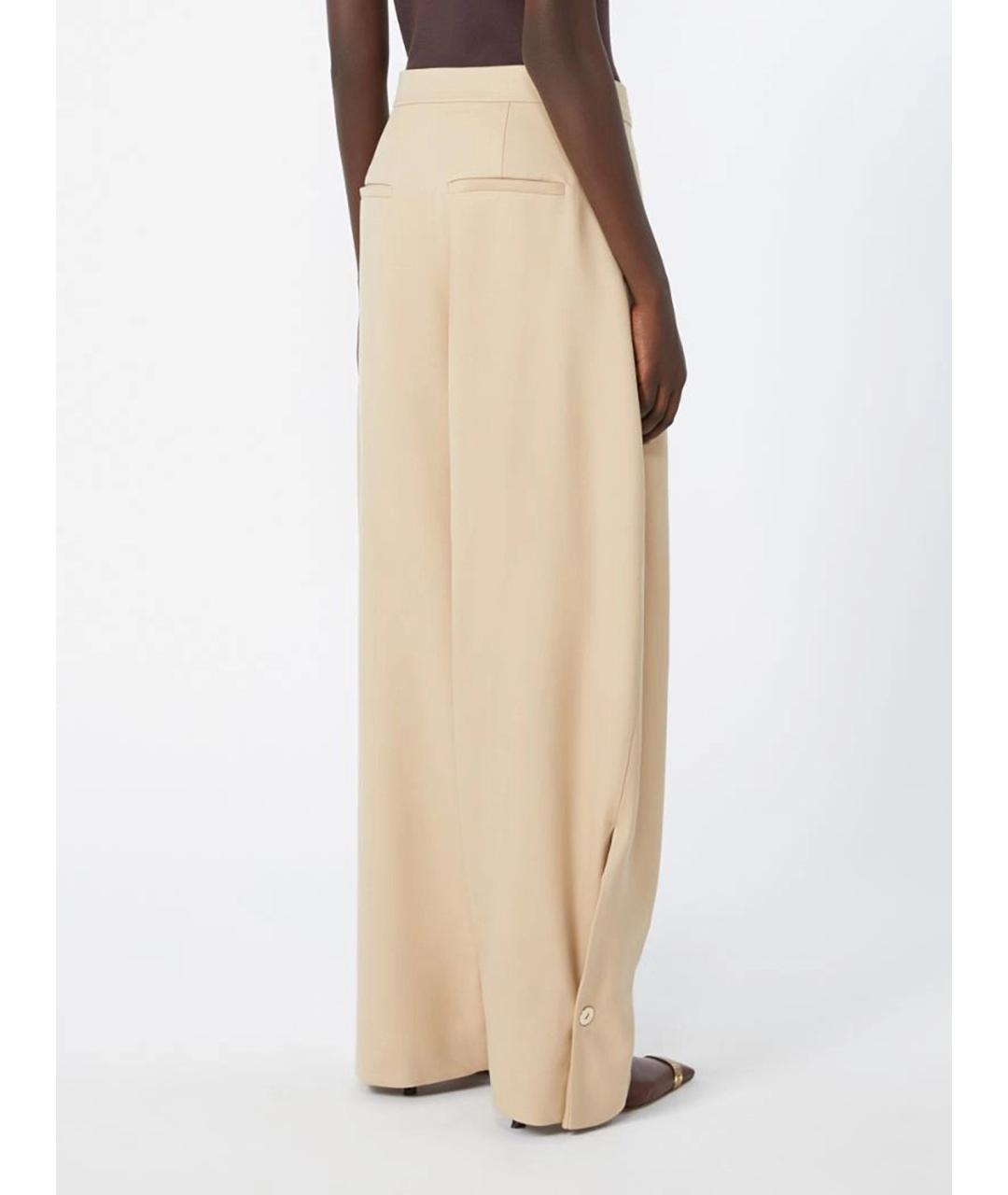 SPORTMAX Бежевые хлопковые прямые брюки, фото 4