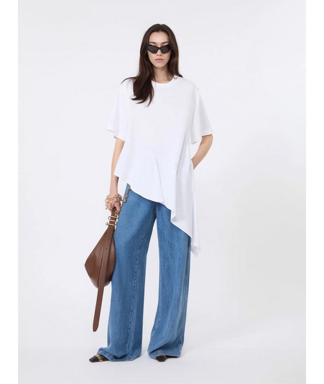 SPORTMAX Белая хлопковая футболка, фото 2