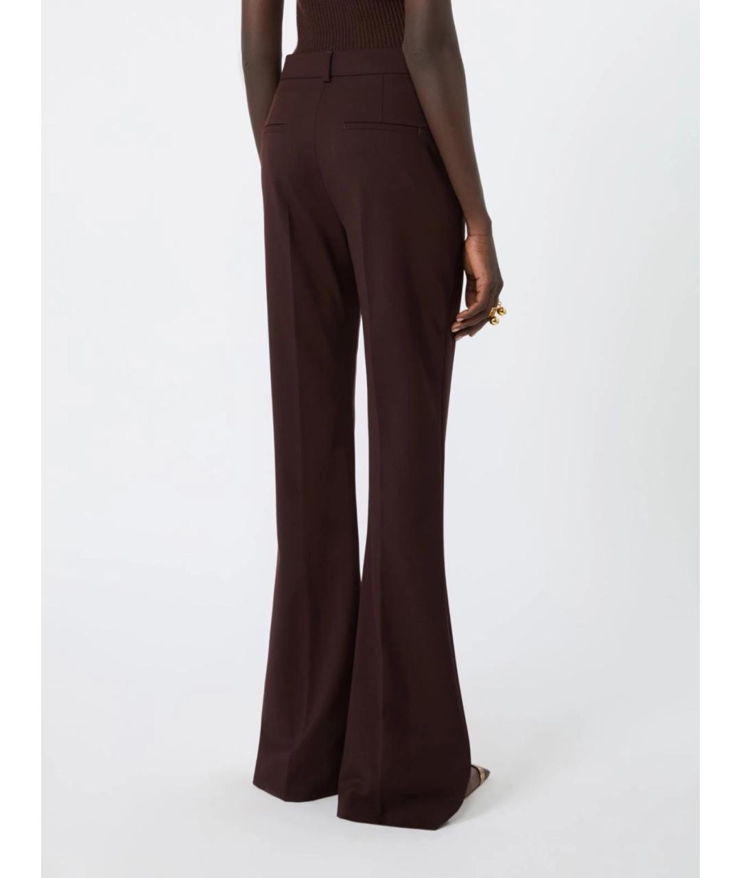 SPORTMAX Бордовые шерстяные прямые брюки, фото 4