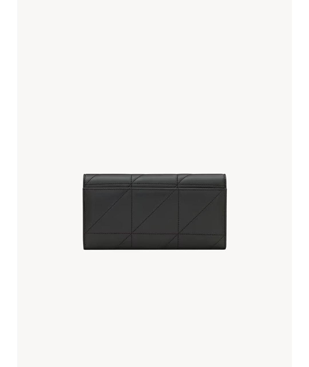 SAINT LAURENT Черный кожаный кошелек, фото 3