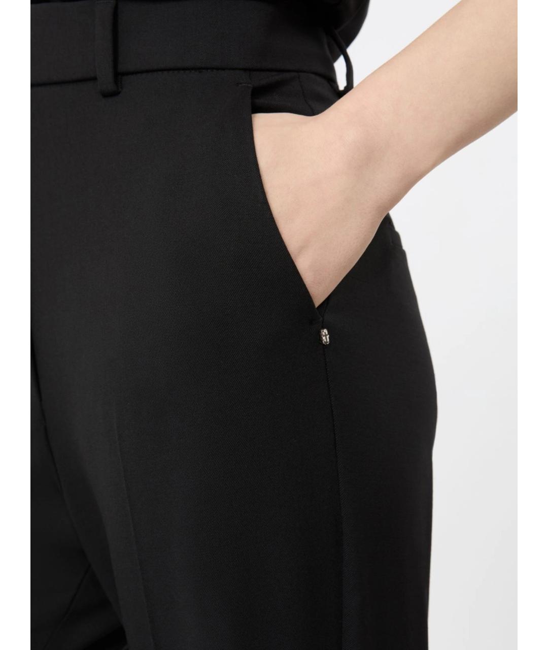 SPORTMAX Черные шерстяные прямые брюки, фото 5
