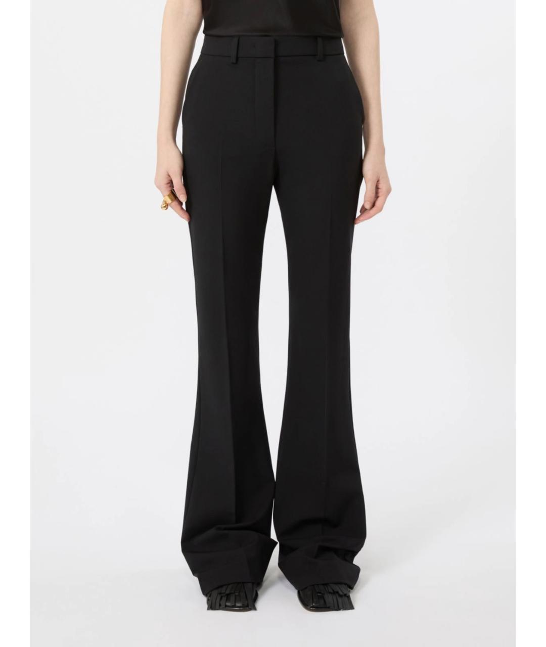SPORTMAX Черные шерстяные прямые брюки, фото 3