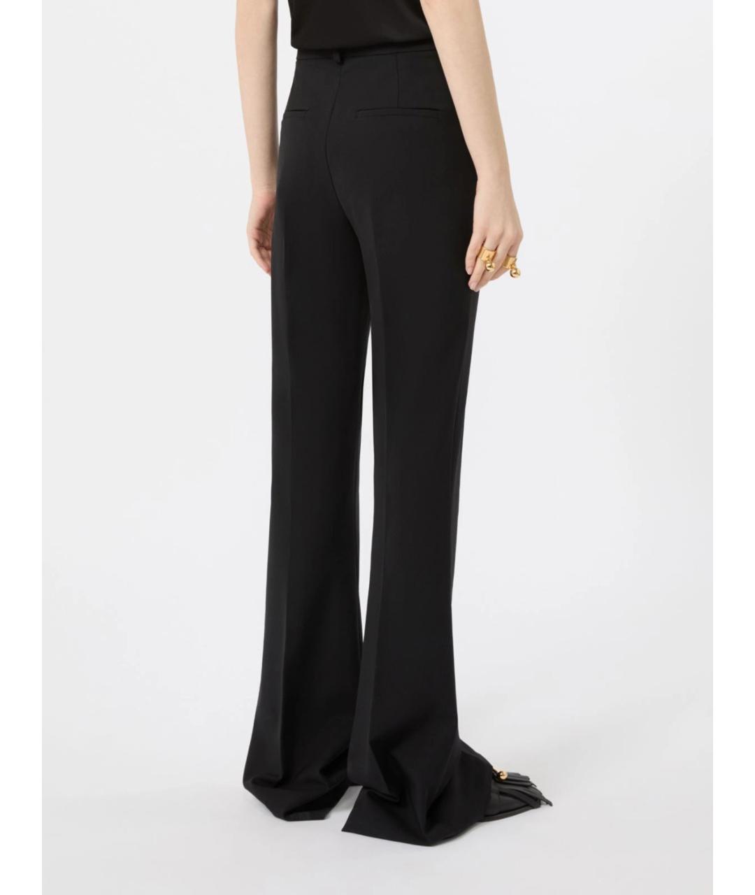 SPORTMAX Черные шерстяные прямые брюки, фото 4
