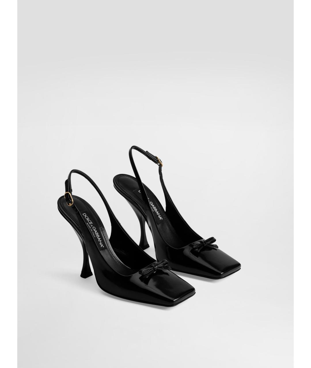 DOLCE&GABBANA Черные кожаные туфли, фото 2