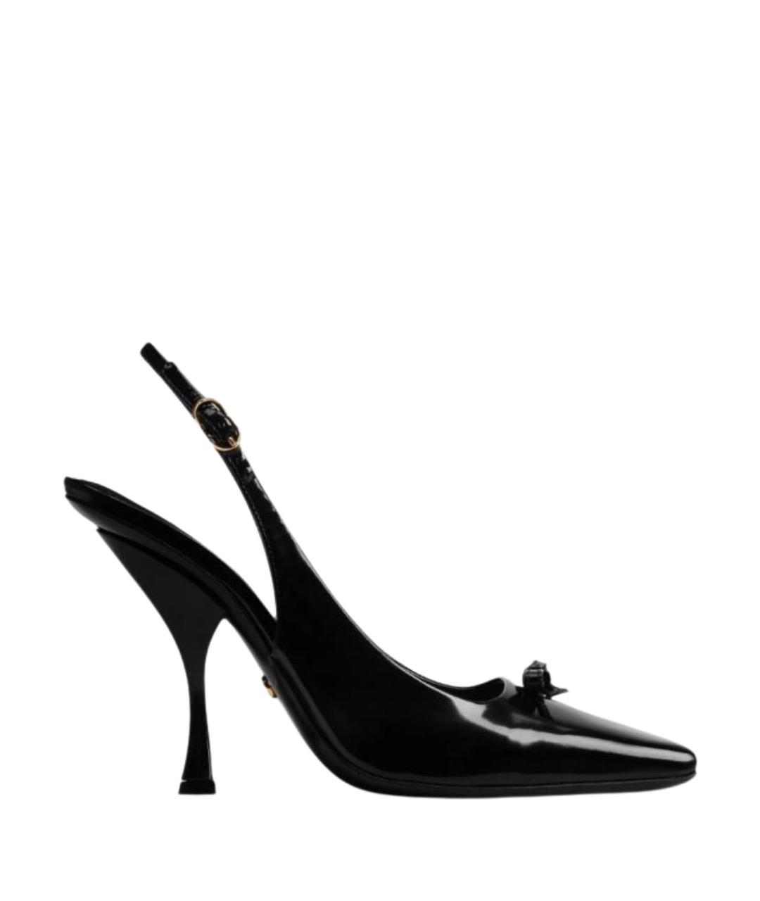 DOLCE&GABBANA Черные кожаные туфли, фото 1