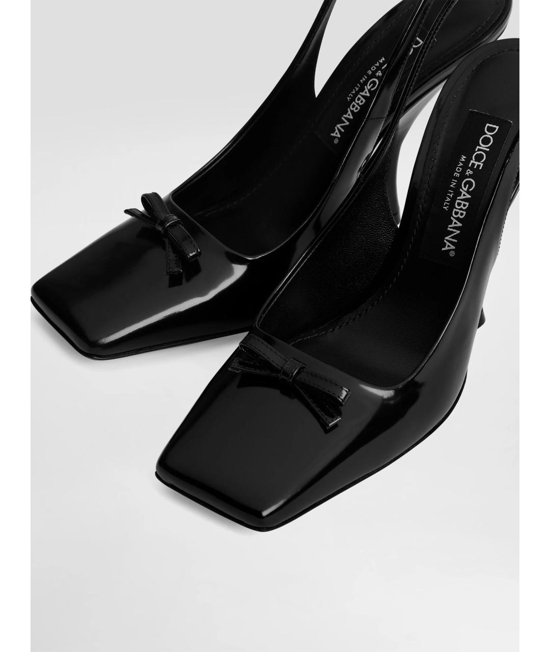 DOLCE&GABBANA Черные кожаные туфли, фото 3