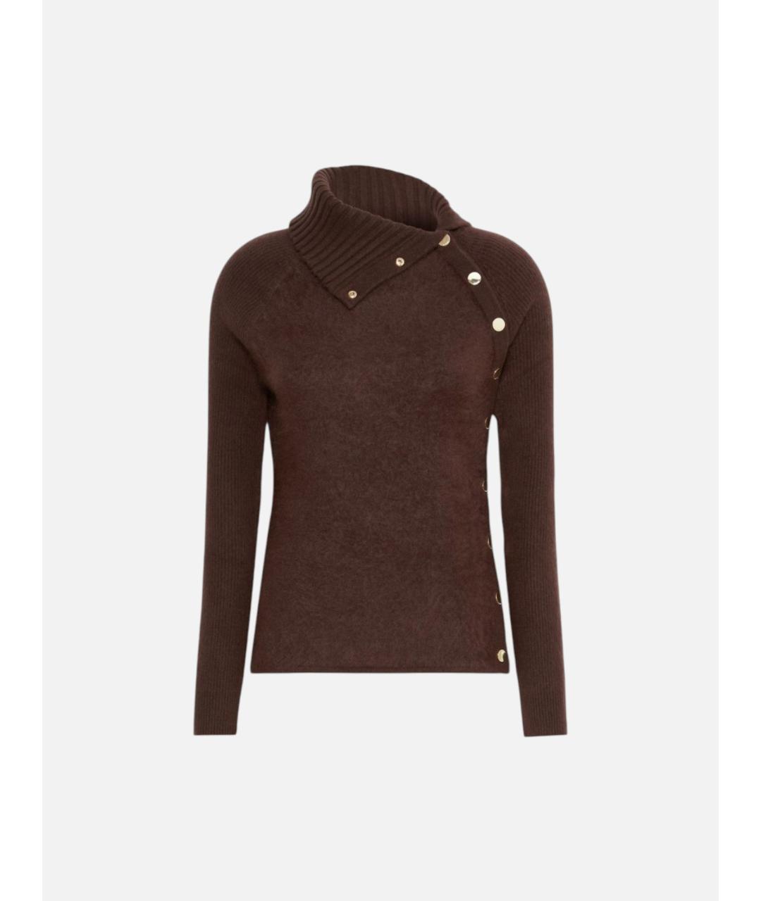SPORTMAX Коричневый шерстяной джемпер / свитер, фото 6