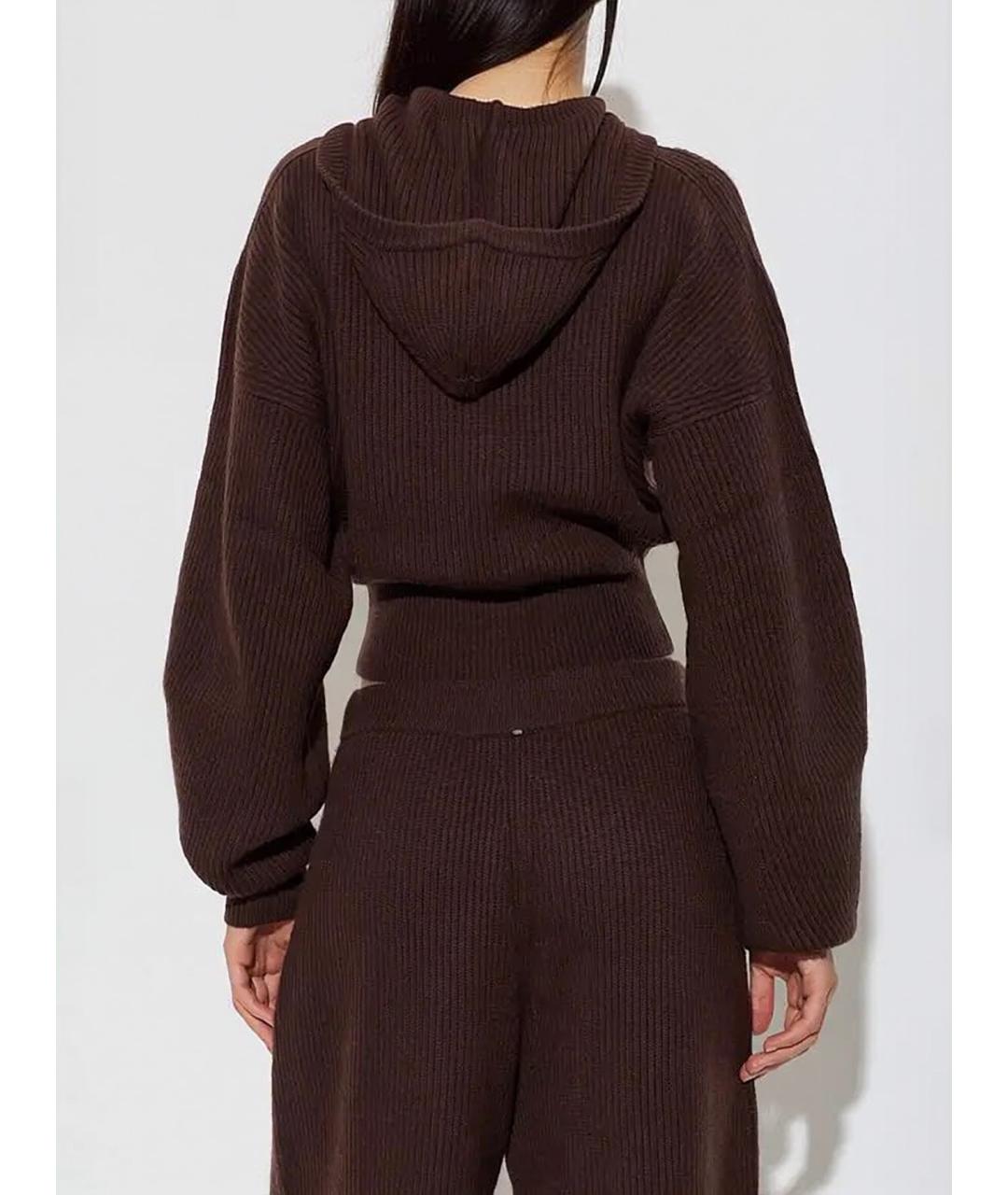SPORTMAX Коричневый шерстяной кардиган, фото 4
