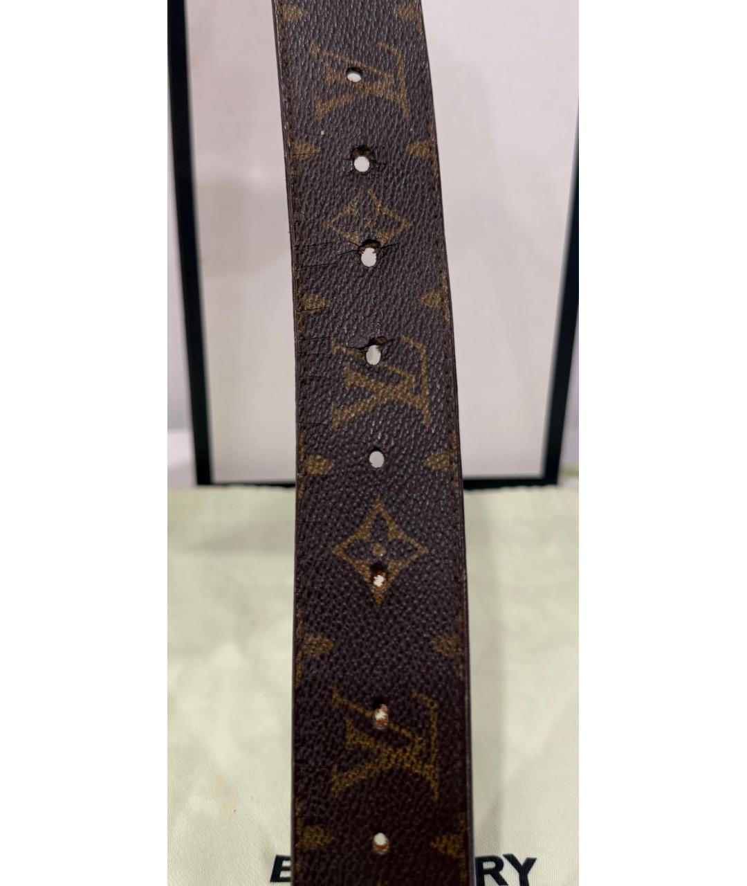 LOUIS VUITTON Коричневый кожаный ремень, фото 4