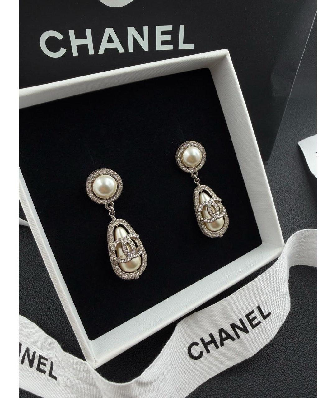 CHANEL Серебряные серьги, фото 2