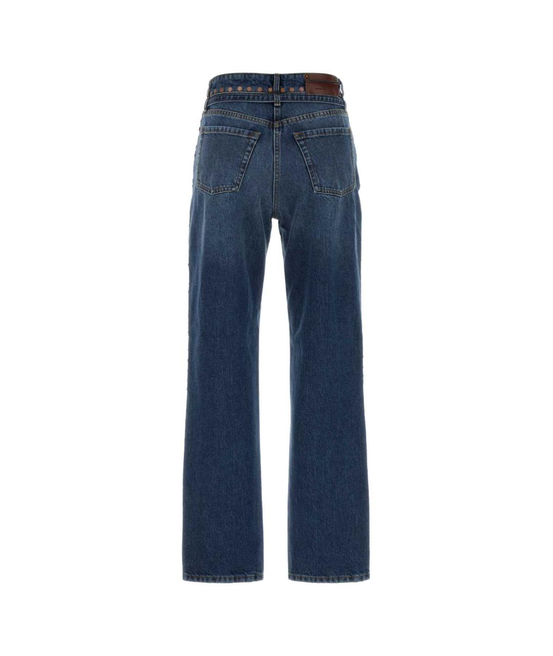 DRIES VAN NOTEN Синие хлопковые прямые джинсы, фото 2