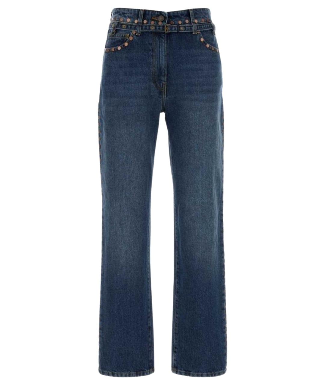 DRIES VAN NOTEN Синие хлопковые прямые джинсы, фото 1