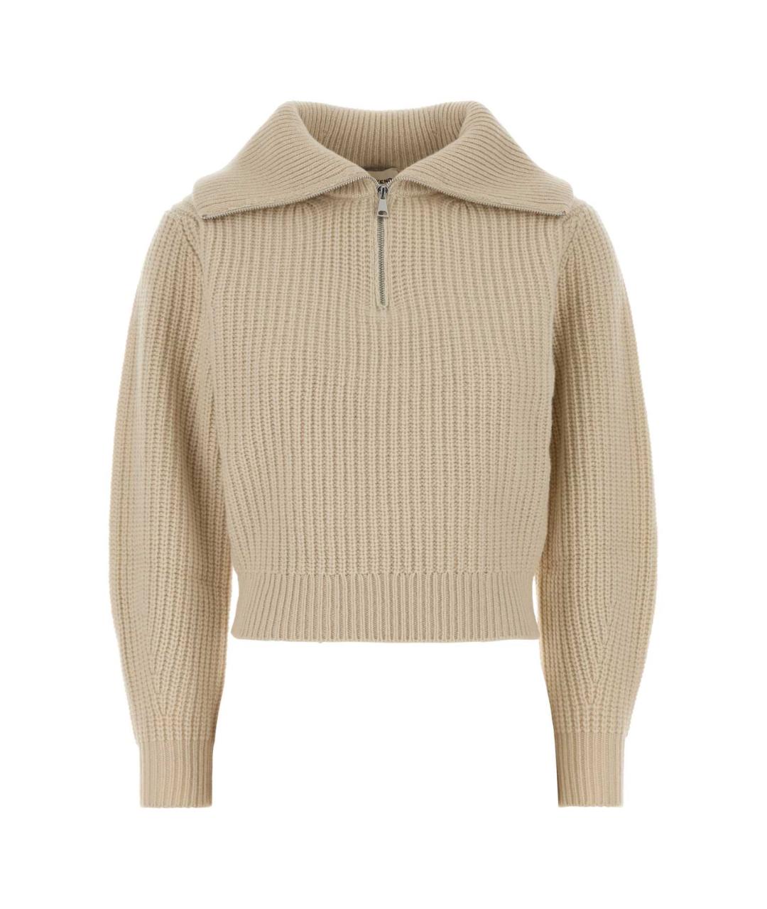 WEEKEND MAX MARA Бежевый шерстяной джемпер / свитер, фото 1