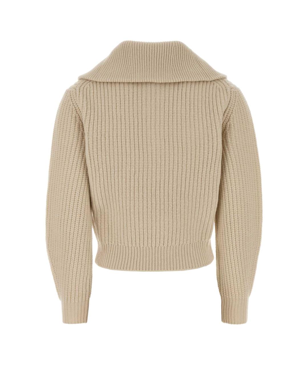 WEEKEND MAX MARA Бежевый шерстяной джемпер / свитер, фото 2