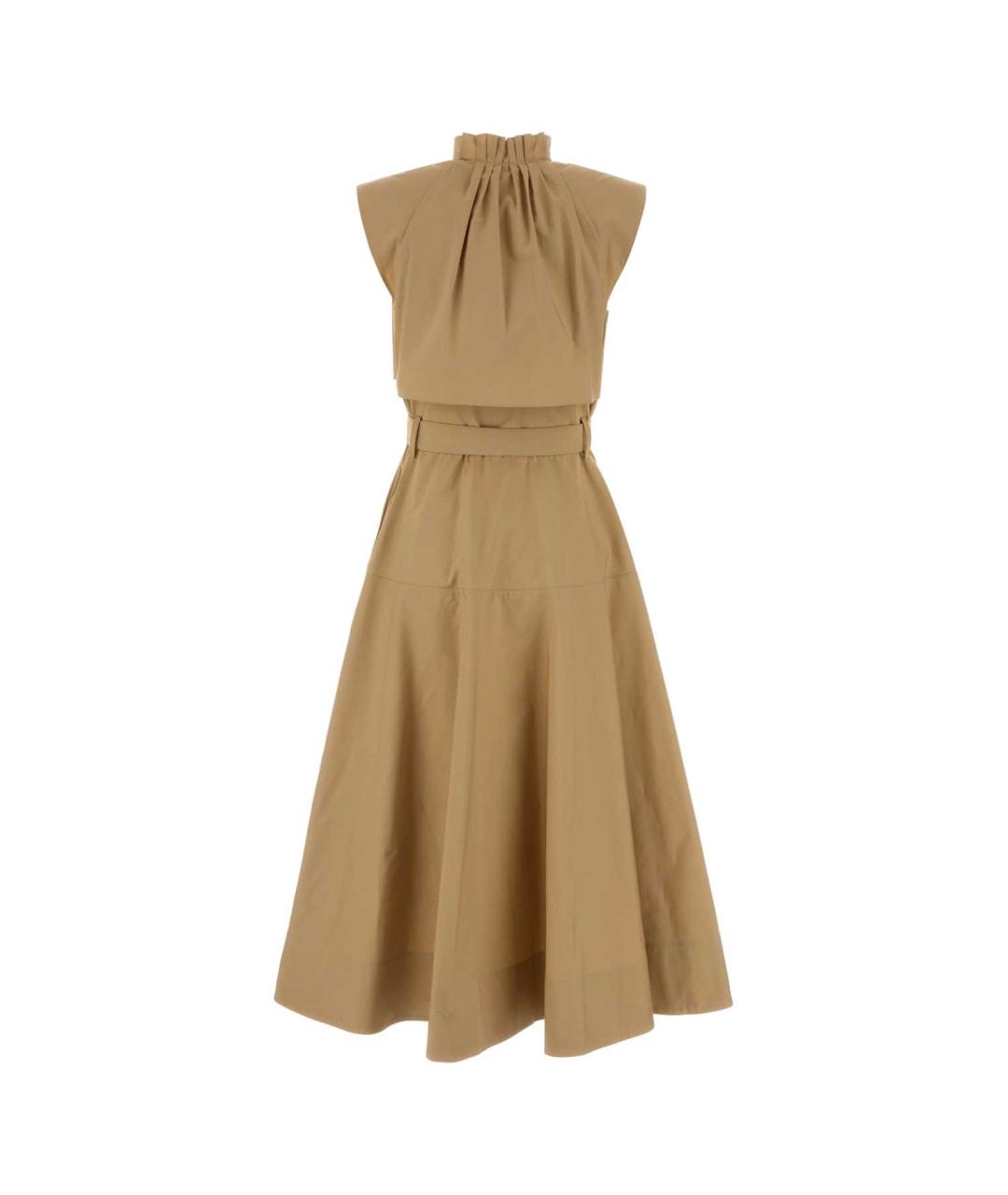 BURBERRY Бежевое хлопковое повседневное платье, фото 2
