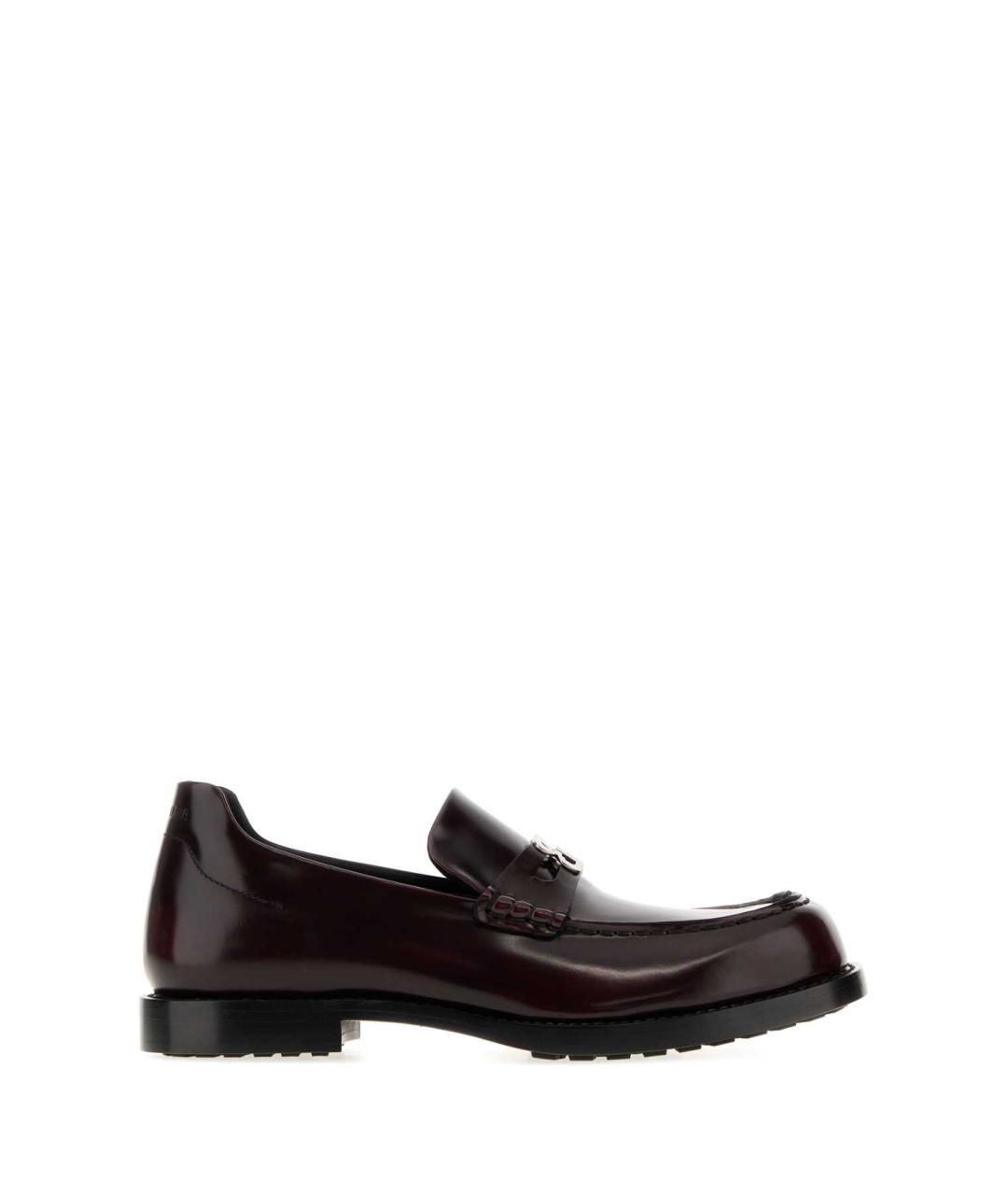 BALENCIAGA Бордовые кожаные лоферы, фото 1