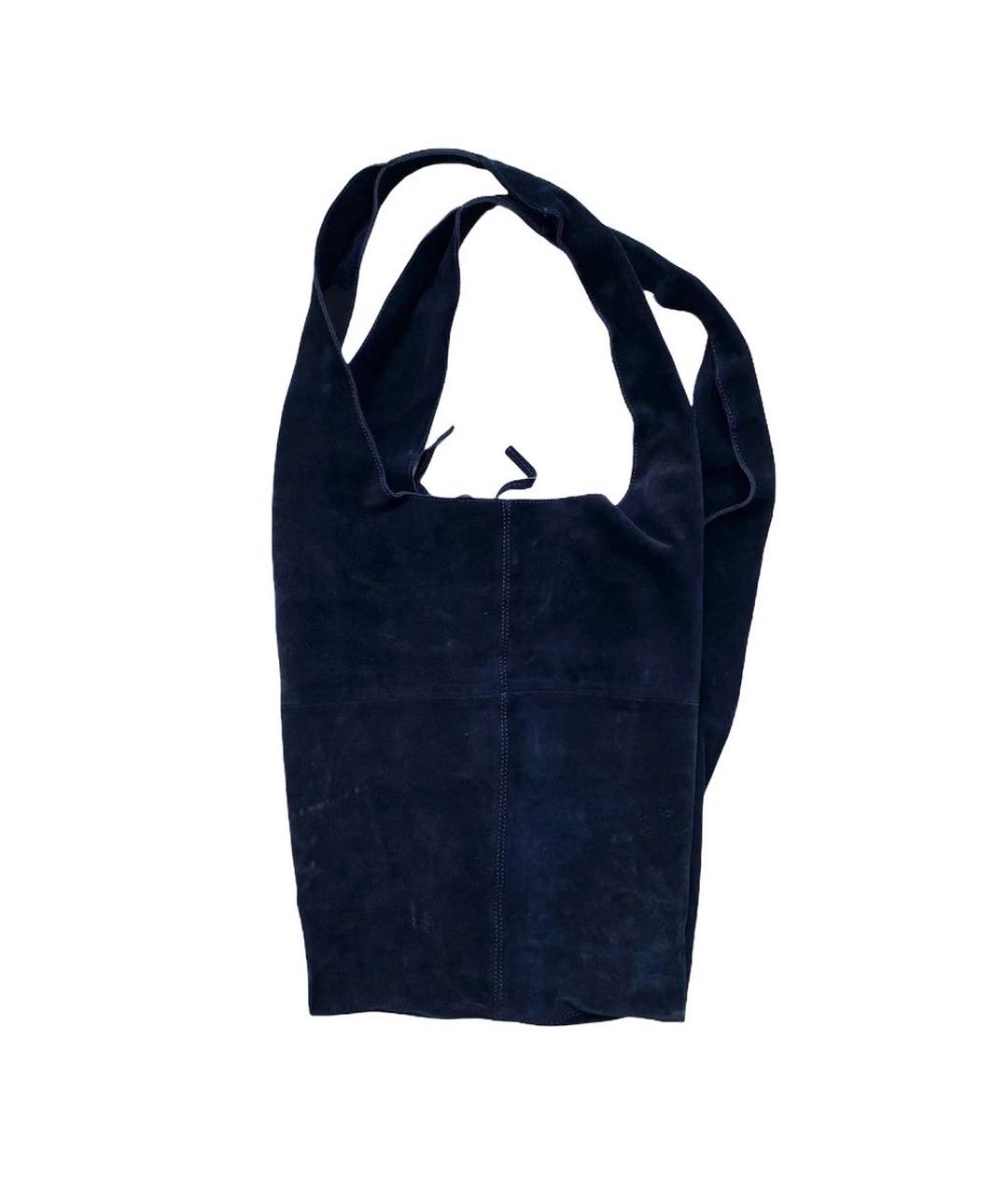 MARNI Темно-синяя замшевая сумка тоут, фото 1