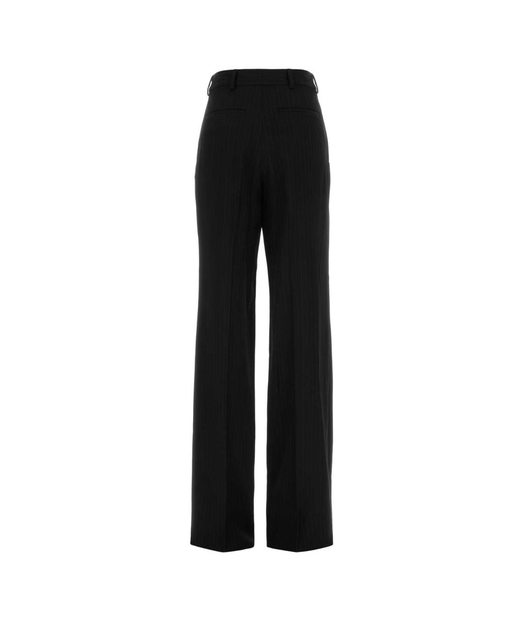 SAINT LAURENT Черные шерстяные прямые брюки, фото 2