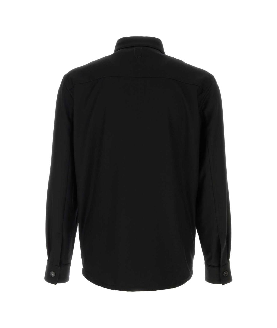 CANALI Черная шерстяная кэжуал рубашка, фото 2